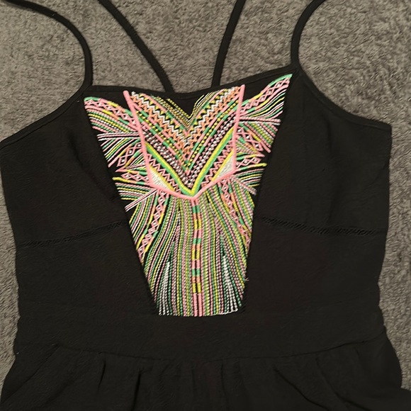 Black Stitched Romper - Picture 2 of 3